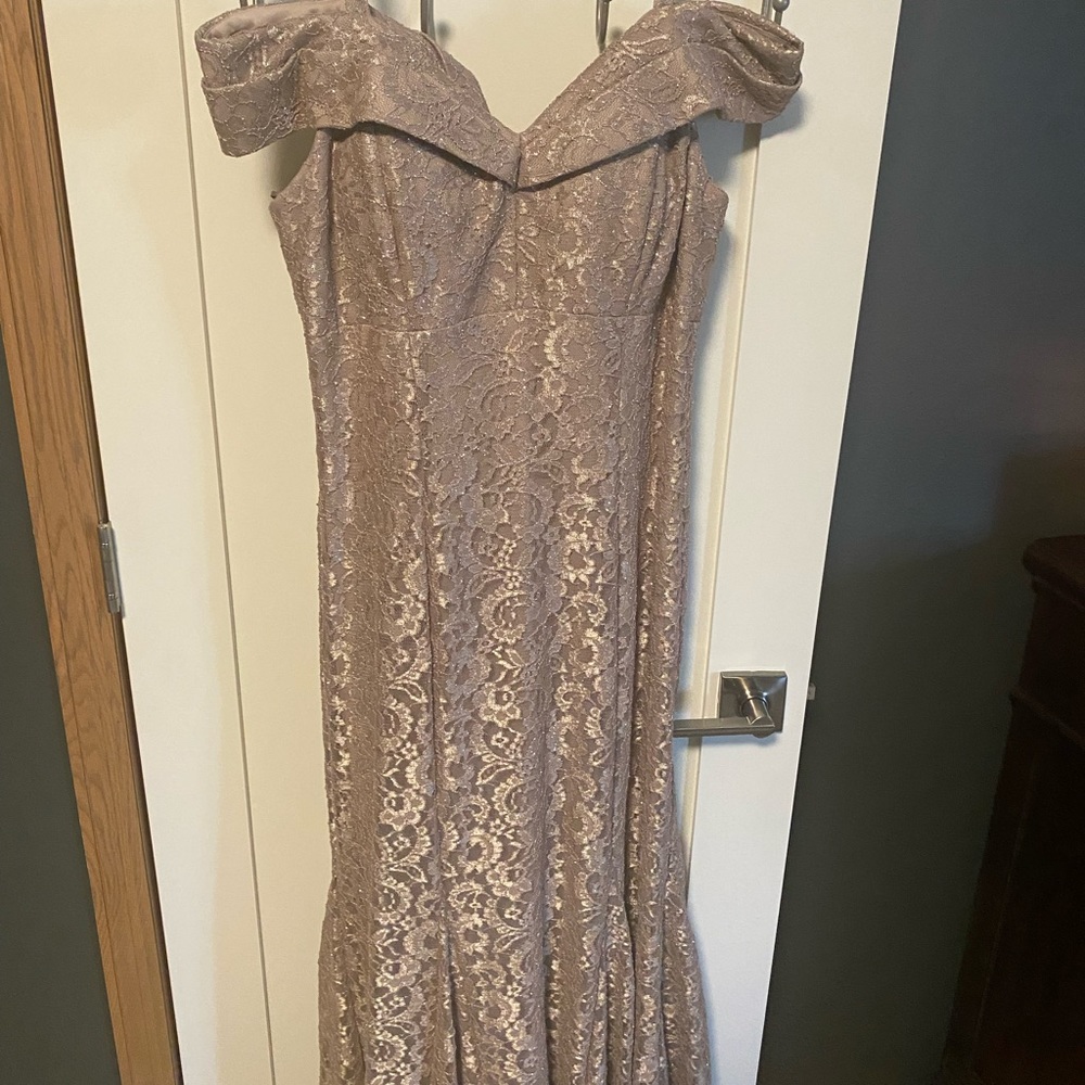 Gold, cream trumpet/mermaid style dress